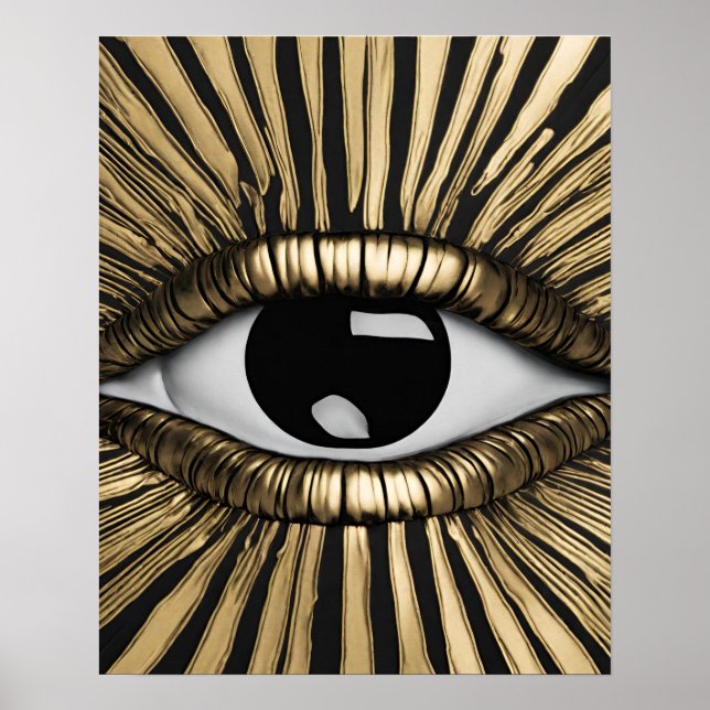  Black Gold Eye Wall Art (Front)