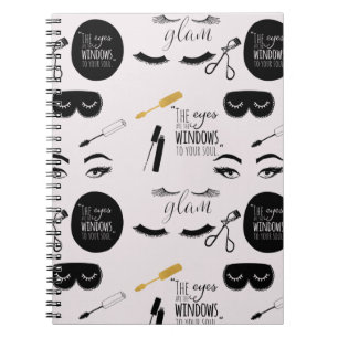 Black Gold Eyelashes Glam Birthday Notebook
