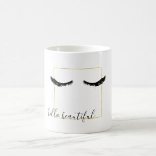Black Gold Eyelashes Glam Coffee Mug