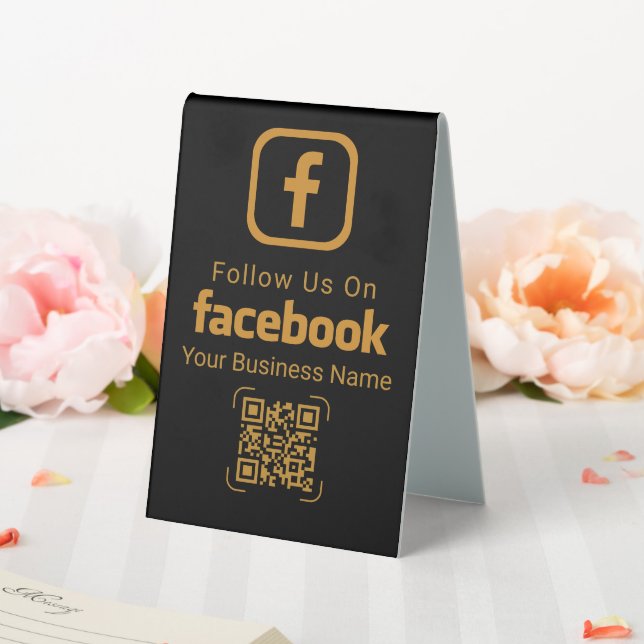 Black Gold Facebook QR Code Business (In SItu (Wedding))