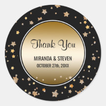 Black Gold Faux Glitter Stars | Wedding Favours