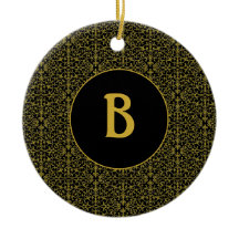 Black & Gold Filigree Monogram Personalised