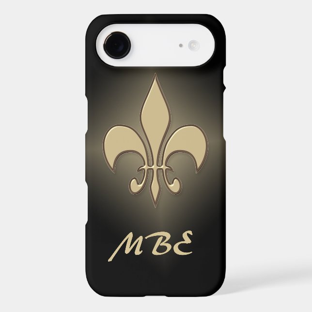 Black Gold Fleur de Lis Case-Mate iPhone Case (Back)