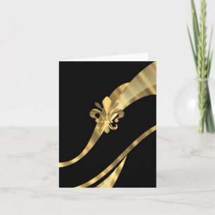 Black & gold fleur de lys card