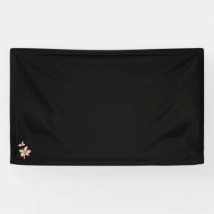 Black Gold Floral Banner Elegant Minimalist Déco