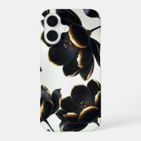 Black & Gold Floral Greige Elegant Dark Moody