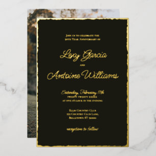 Black & Gold Foil 50th Anniversary Photo Invite