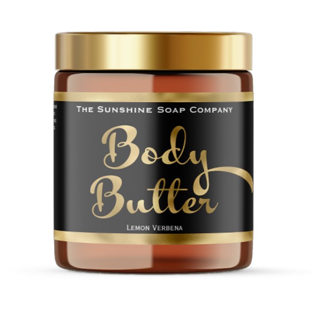 Black & Gold Foil Body Butter Jar Label  (Creator Uploaded)