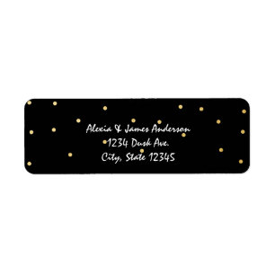 Black & Gold Foil Elegant Invitation Labels