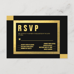 Black + Gold Foil RSVP WEDDINGS