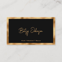 Black & Gold Foil Salon Appointment Card