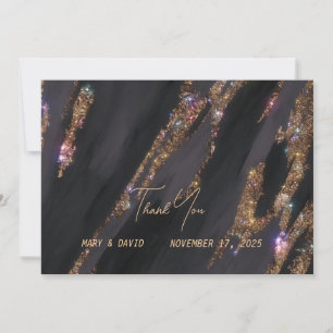 Black Gold Foil Thank You Card