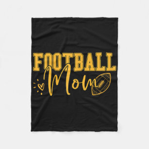 Black Gold Football Mum Shirt Women Football Mothe Fleece Blanket
