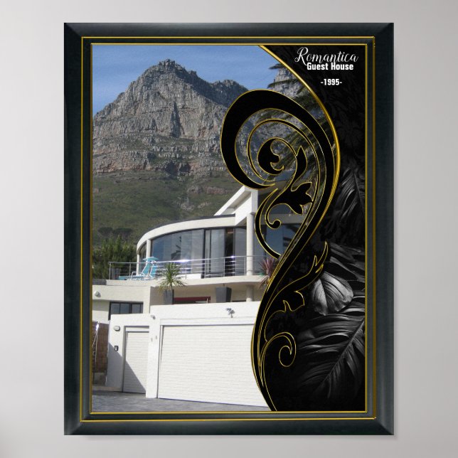 Black Gold Frame, Abstract Poster (Front)