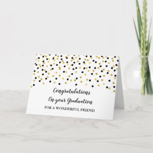 Black Gold Friend Congratulations Graduation Card