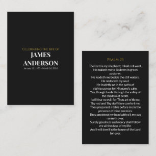Black Gold Funeral Prayer Card Psalm 23