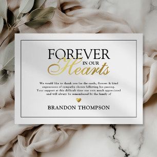 Black Gold Funeral Thank You Card