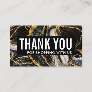 Black& Gold Geode Marble Business Thank You Card