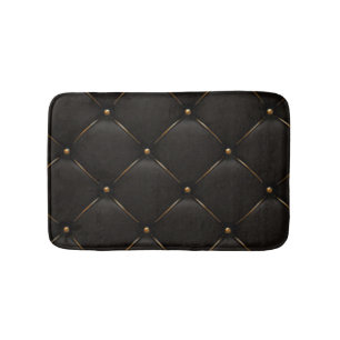 Black & Gold Geometric Pattern Bath Mat