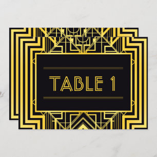 Black & Gold Geometric Table Numbers
