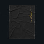 Black Gold Girly Monogram Name Modern Fleece Blanket<br><div class="desc">Black and Gold Monogram Name Fleece Blanket. This makes the perfect sweet 16 birthday,  wedding,  bridal shower,  anniversary,  baby shower or bachelorette party gift for someone that loves glam luxury and chic styles.</div>