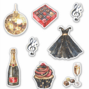 Black Gold Glam Disco Ball Birthday
