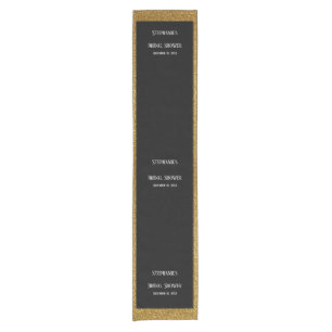 Black Gold Glitter Bridal Shower Wedding Cool Short Table Runner