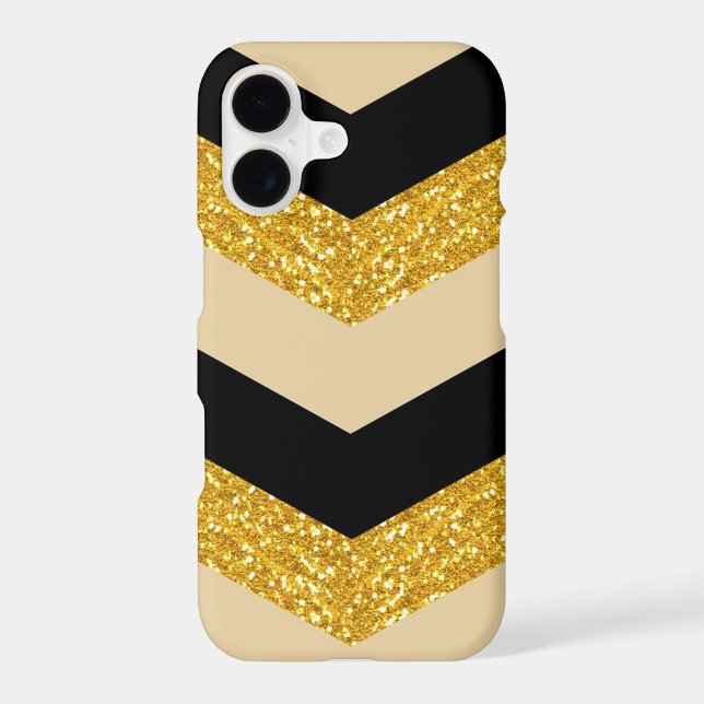 Black Gold Glitter Chevron iPhone 7 Case (Back)
