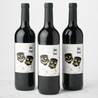 Black Gold Glitter Comedy and Tragedy Personalised