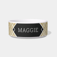 Black Gold Glitter Deco Custom Cat Dog Food