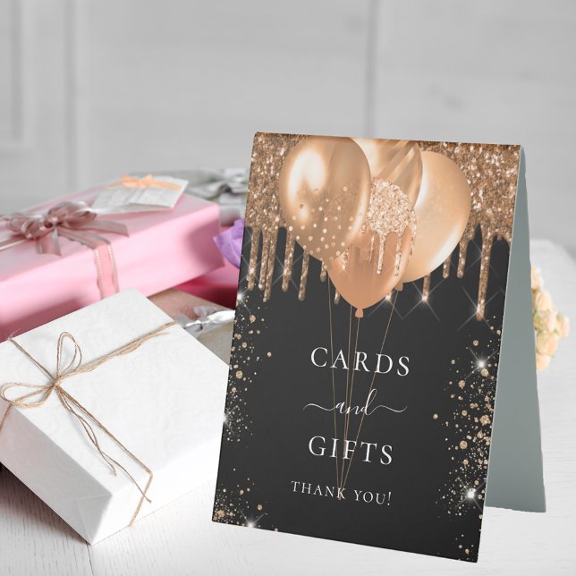 Black gold glitter drips cards gifts sign (Creator Uploaded)