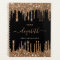 Black gold glitter drips monogram name 2027