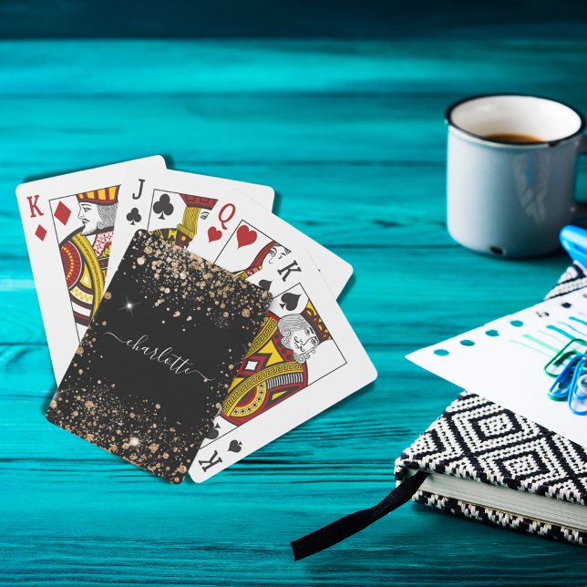 Black gold glitter dust name script playing cards (Creator Uploaded)