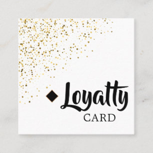 Black & Gold glitter Glitter Beauty Salon Loyalty Card