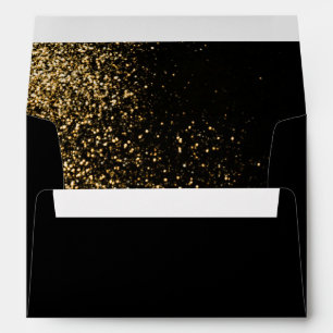 Black Gold Glitter Golden Luxury Modern Envelope