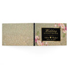 Black Gold Glitter Sparkles Floral Wedding