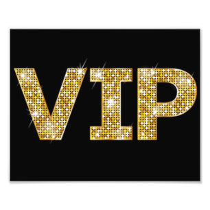 Black & Gold Glitter VIP Photo Print
