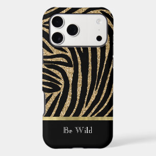 Black Gold Glitter Zebra