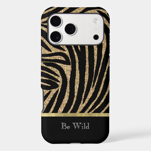 Black Gold Glitter Zebra   (Back)