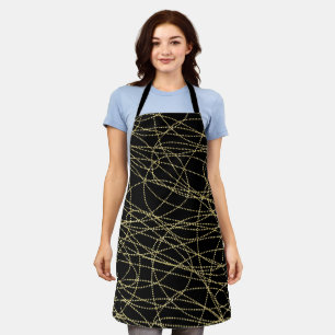 Black Gold Glitzy Abstract Apron