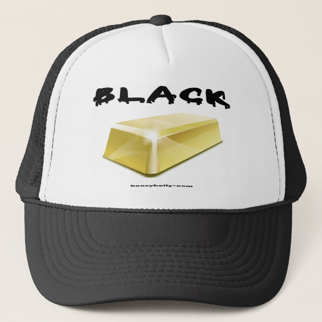 Black,Gold,Gold Bar,Oil Field Hat,Oil Trucker Hat (Front)