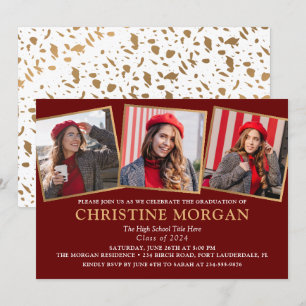 Black Gold Graduate Photo Graduation Announcement