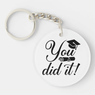 Black Gold Graduation Balloons Party Decoration Key Ring