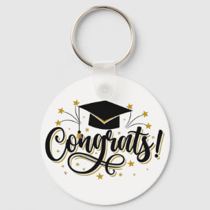 Black Gold Graduation Balloons Party Decoration Key Ring