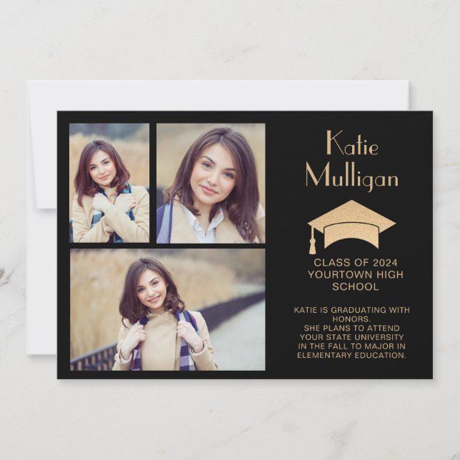 Black Gold Graduation Class of 2024 Photo (Front)