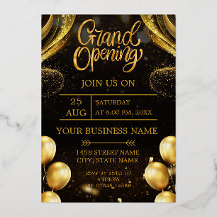 Black & Gold Grand Opening Invitation