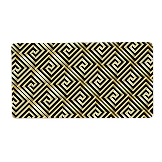 Black, gold Greek key pattern (Front)