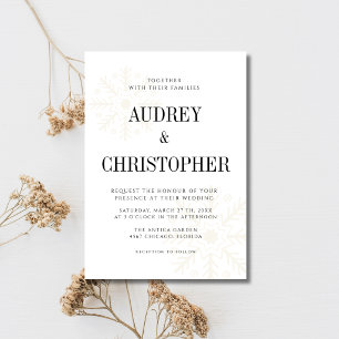 Black & Gold Guiet Snowflake Christmas Wedding Invitation