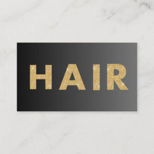 Black&Gold hairstylist professional & QR code, Business Card