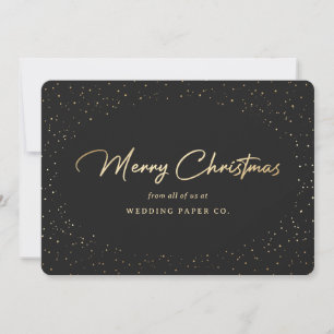 Black Gold Hand Lettered Business Christmas Cards